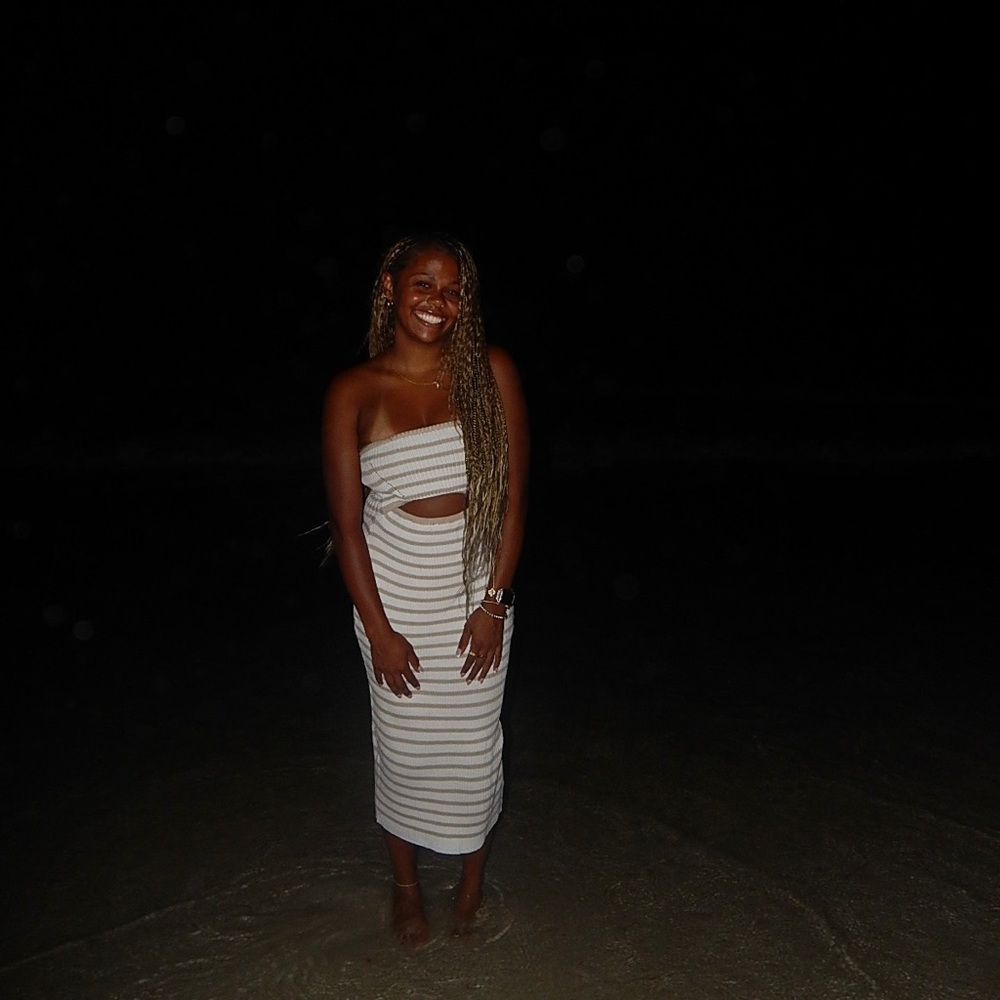 Striped Strapless Dress